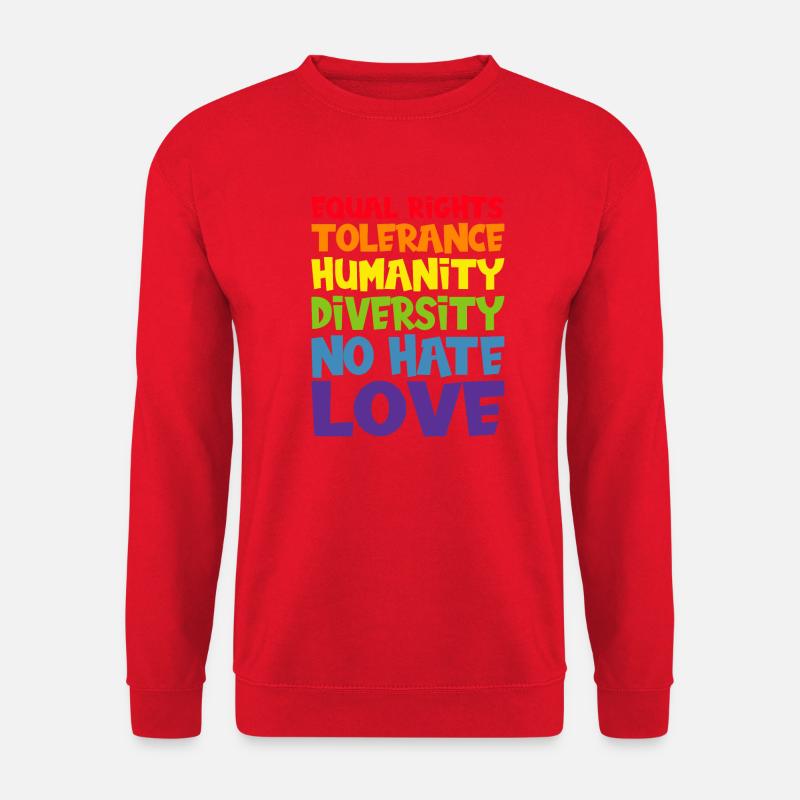 equal rights tolerance love LGBT gay pride LGBTQ - Unisex Pullover - Rot