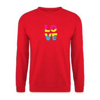 pansexual LGBT pansexual love gift - Unisex Sweatshirt - red - Front - Alina (178cm) & Michal (187cm)