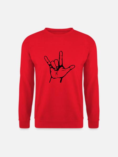 rock hand - Unisex Sweatshirt - red