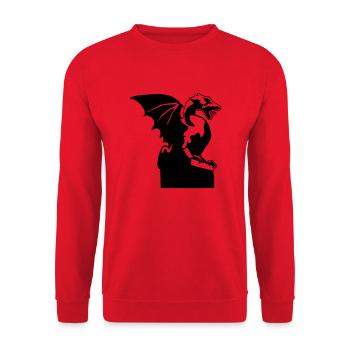 slovenian dragon statue ljubljana slovenia - Unisex Sweatshirt - red - Front - Alina (178cm) & Michal (187cm)