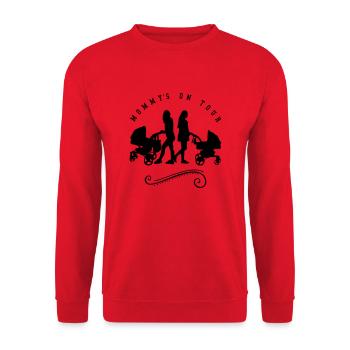 mommys on tour mama - Unisex Pullover - Rot - Vorne - Alina (178cm) & Michal (187cm)