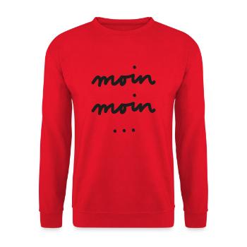 moin moin - Unisex Pullover - Rot - Vorne - Alina (178cm) & Michal (187cm)