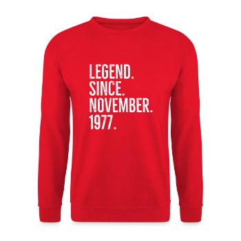 Légende depuis novembre 1977 - Sweat-shirt Unisexe - rouge - Devant - Alina (178cm) & Michal (187cm)