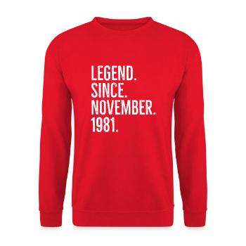 Légende depuis novembre 1981 - Sweat-shirt Unisexe - rouge - Devant - Alina (178cm) & Michal (187cm)