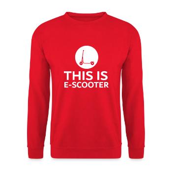 E-Scooter E-Roller Scooter - Unisex Sweatshirt - red - Front - Alina (178cm) & Michal (187cm)