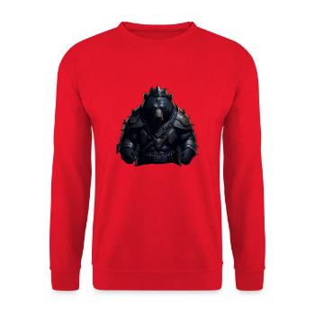 WIKINGER BERSERKER BÄR I VIKINGS - Unisex Pullover - Rot - Vorne - Alina (178cm) & Michal (187cm)