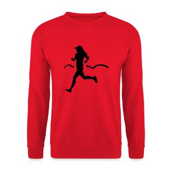 Triathlon Natation Bike Run Marathon - Sweat-shirt Unisexe - rouge - Devant - Alina (178cm) & Michal (187cm)