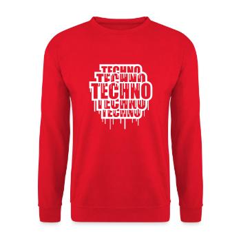 Lots of Techno Graffiti Spray Drop Music Saying - Unisex Sweatshirt - red - Front - Alina (178cm) & Michal (187cm)