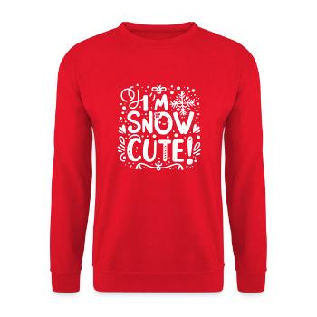 Ich bin Snow Cute - Unisex Pullover - Rot - Vorne - Alina (178cm) & Michal (187cm)