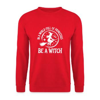 Statement für moderne Hexen - Unisex Pullover - Rot - Vorne - Alina (178cm) & Michal (187cm)