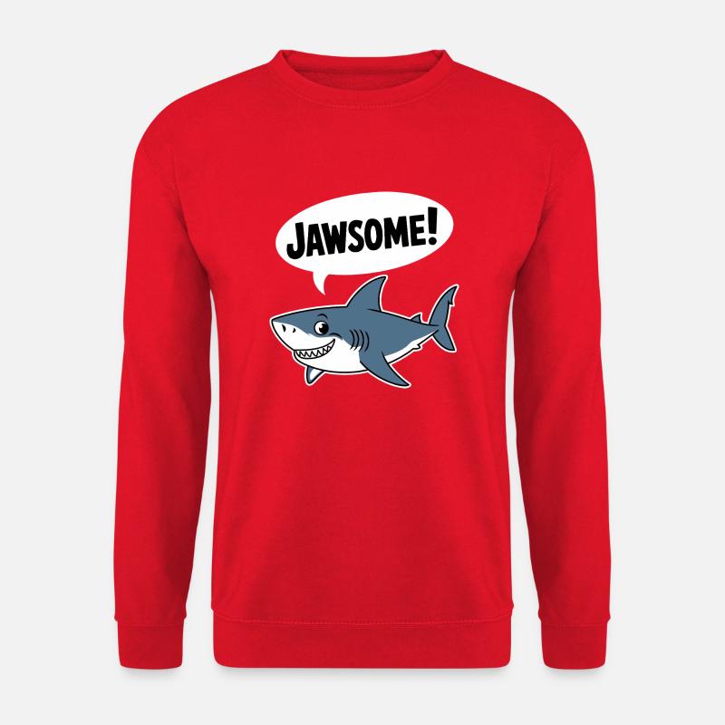 Kiefernah! - Lustiger Hai - Unisex Pullover - Rot