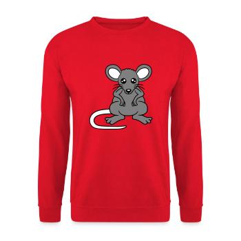 Mouse Mouse Cute Little Rat Rodent Friendly - Unisex Sweatshirt - red - Front - Alina (178cm) & Michal (187cm)