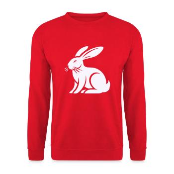 hase kaninchen - Unisex Pullover - Rot - Vorne - Alina (178cm) & Michal (187cm)
