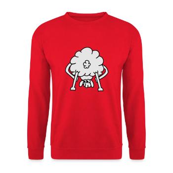 schaf von hinten - Unisex Pullover - Rot - Vorne - Alina (178cm) & Michal (187cm)