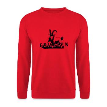 Grischun Steinbock Snowboard - Unisex Pullover - Rot - Vorne - Alina (178cm) & Michal (187cm)