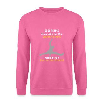 Parkour Les gens cool marchent au-dessus des toits - Sweat-shirt Unisexe - rose - Devant