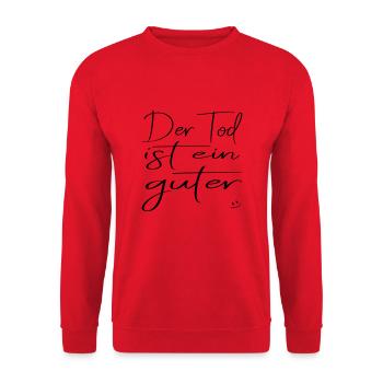 ein guter - Unisex Pullover - Rot - Vorne - Alina (178cm) & Michal (187cm)