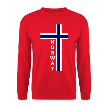Norvège Norvège Drapeau Norvège Scandinavie - Sweat-shirt Unisexe - rouge - Devant - Alina (178cm) & Michal (187cm)
