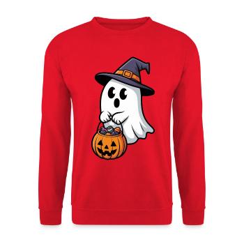 Motif de sorcière et de fantôme effrayant pour Halloween - Sweat-shirt Unisexe - rouge - Devant - Alina (178cm) & Michal (187cm)