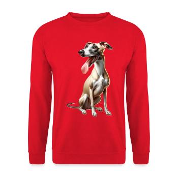 Windhund - Unisex Pullover - Rot - Vorne - Alina (178cm) & Michal (187cm)