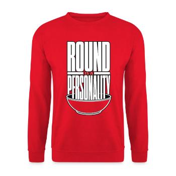 Schüssel – Round Is a Personality - Unisex Pullover - Rot - Vorne - Alina (178cm) & Michal (187cm)