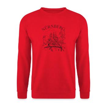 Nürnberg Altstadt - Unisex Pullover - Rot - Vorne - Alina (178cm) & Michal (187cm)