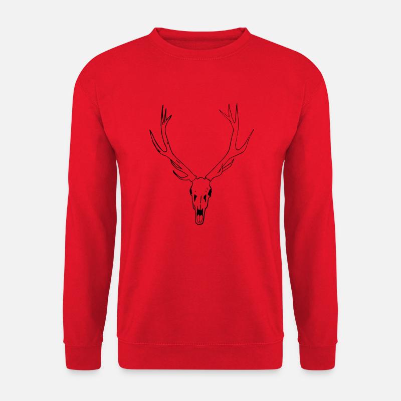 Hirsch Schädel - Unisex Pullover - Rot