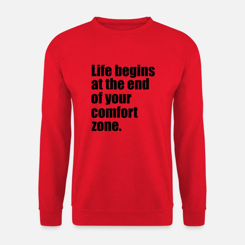 Das Leben beginnt Zitat - Unisex Pullover - Rot