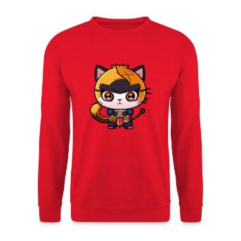 Ninja Cat Kung Fu Kitty - Sweat-shirt Unisexe - rouge - Devant - Alina (178cm) & Michal (187cm)
