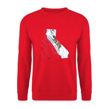 Californie (États-Unis) | Drapeau réel | Flag Map Script - Sweat-shirt Unisexe - rouge - Devant - Alina (178cm) & Michal (187cm)