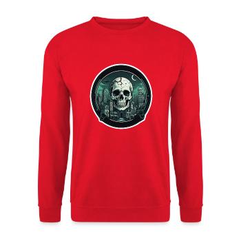 Skull - Unisex Pullover - Rot - Vorne - Alina (178cm) & Michal (187cm)
