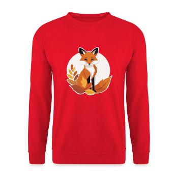 Fox in Autumn #8 - Unisex Sweatshirt - red - Front - Alina (178cm) & Michal (187cm)