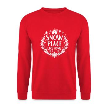 Snow Place Like Home - Unisex Sweatshirt - red - Front - Alina (178cm) & Michal (187cm)