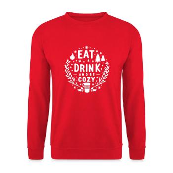 Mangez, buvez et soyez à l’aise - Sweat-shirt Unisexe - rouge - Devant - Alina (178cm) & Michal (187cm)