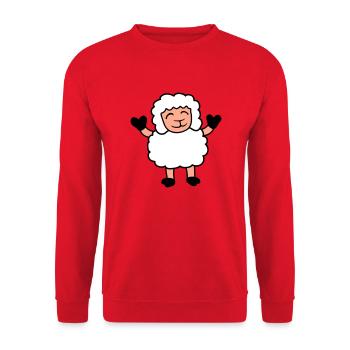 mouton bébé se tient mignon mignon agneau mignon enfant heureux - Sweat-shirt Unisexe - rouge - Devant - Alina (178cm) & Michal (187cm)