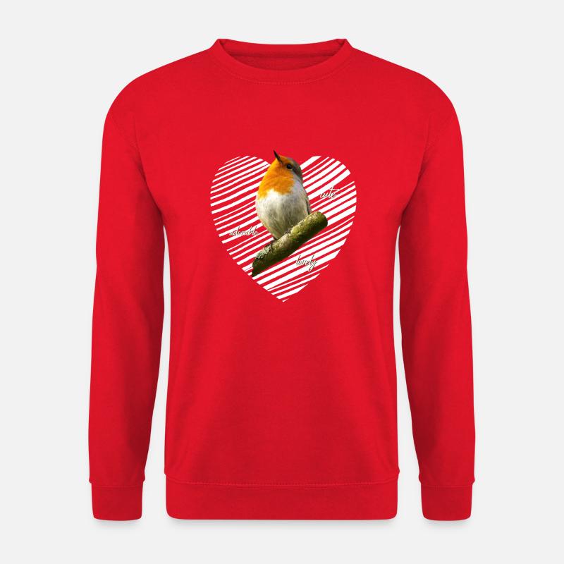 Rotkehlchen süß lieblich - Unisex Pullover - Rot
