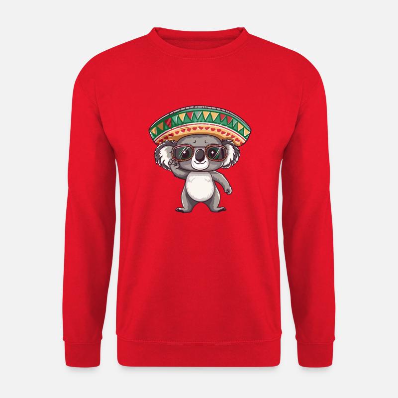 Koala Comic Lustig Sombrero - Unisex Pullover - Rot
