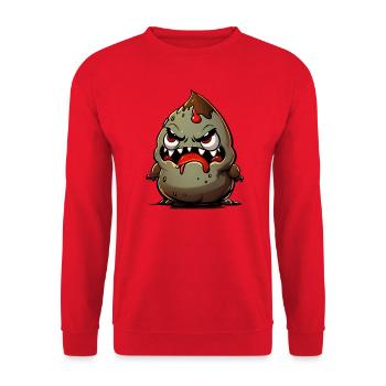 Funny Halloween Monster Poop Pile - Unisex Sweatshirt - red - Front - Alina (178cm) & Michal (187cm)