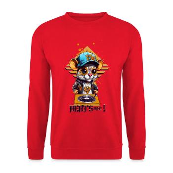 Rat DJ mignon - Sweat-shirt Unisexe - rouge - Devant - Alina (178cm) & Michal (187cm)