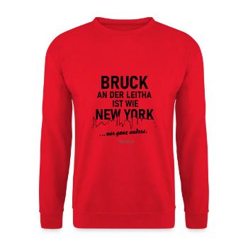Bruck an der Leitha - Unisex Pullover - Rot - Vorne - Alina (178cm) & Michal (187cm)