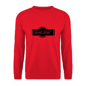 Logo, Design, Text - Unisex Sweatshirt - red - Front - Alina (178cm) & Michal (187cm)