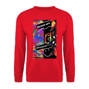 Street art 10 4000 - Sweat-shirt Unisexe - rouge - Devant - Alina (178cm) & Michal (187cm)