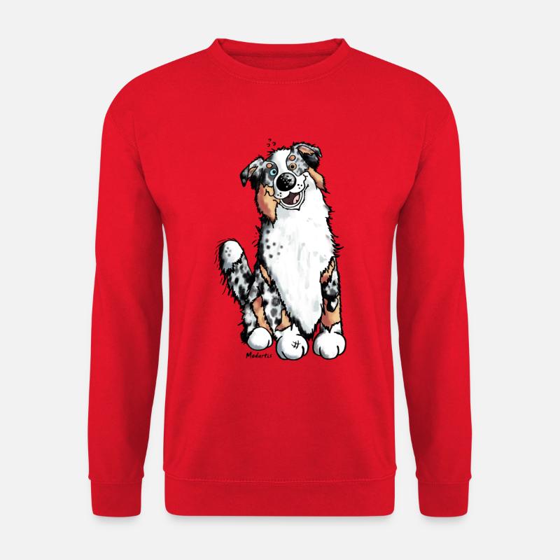Fröhlicher Australian Shepherd - Unisex Pullover - Rot