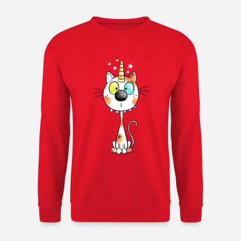 Mignon chat comique - Sweat-shirt Unisexe - rouge