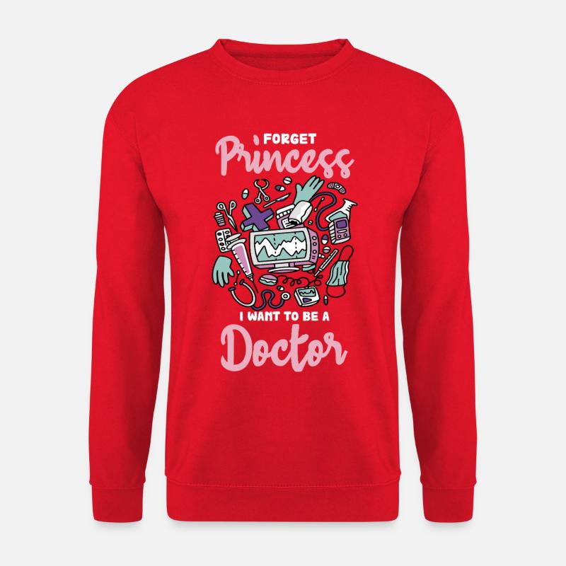Vergiss Prinzessin – Arzt werden - Unisex Pullover - Rot
