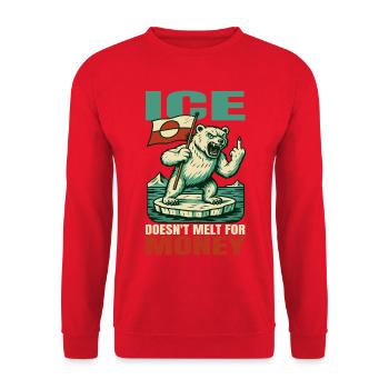 Le Groenland ne fond pas pour l’argent - Sweat-shirt Unisexe - rouge - Devant - Alina (178cm) & Michal (187cm)