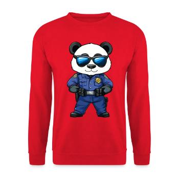 Polizei Panda - Unisex Pullover - Rot - Vorne - Alina (178cm) & Michal (187cm)