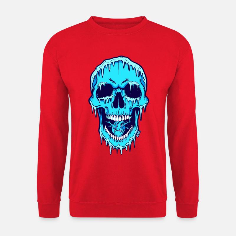 Schmelzender Blauschädel - Unisex Pullover - Rot