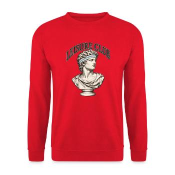 Leisure Club klassische Büstengrafik - Unisex Pullover - Rot - Vorne - Alina (178cm) & Michal (187cm)