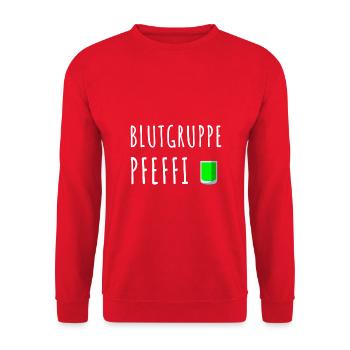 Pfefferminz Likör Pfeffi Vatertag Sauf - Unisex Pullover - Rot - Vorne - Alina (178cm) & Michal (187cm)